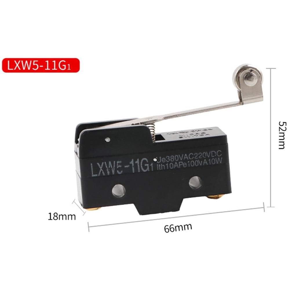 Lierteer 1pcs AC 380V DC 220V 10A Push Plunger Actuated Momentary Limit Switch LXW511M