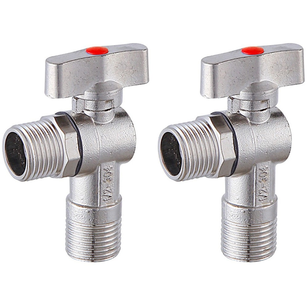 Lierteer 2 Hot/Cold Water Shutoff Valves Brass 1/2 Turn Shutoff Valve