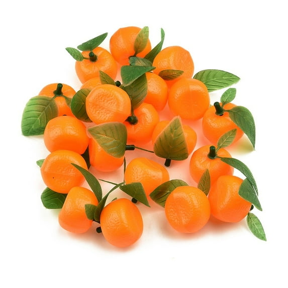 Lierteer 20pcs Artificial Lifelike Simulation Orange Decorative Fake Fruit Home Decor