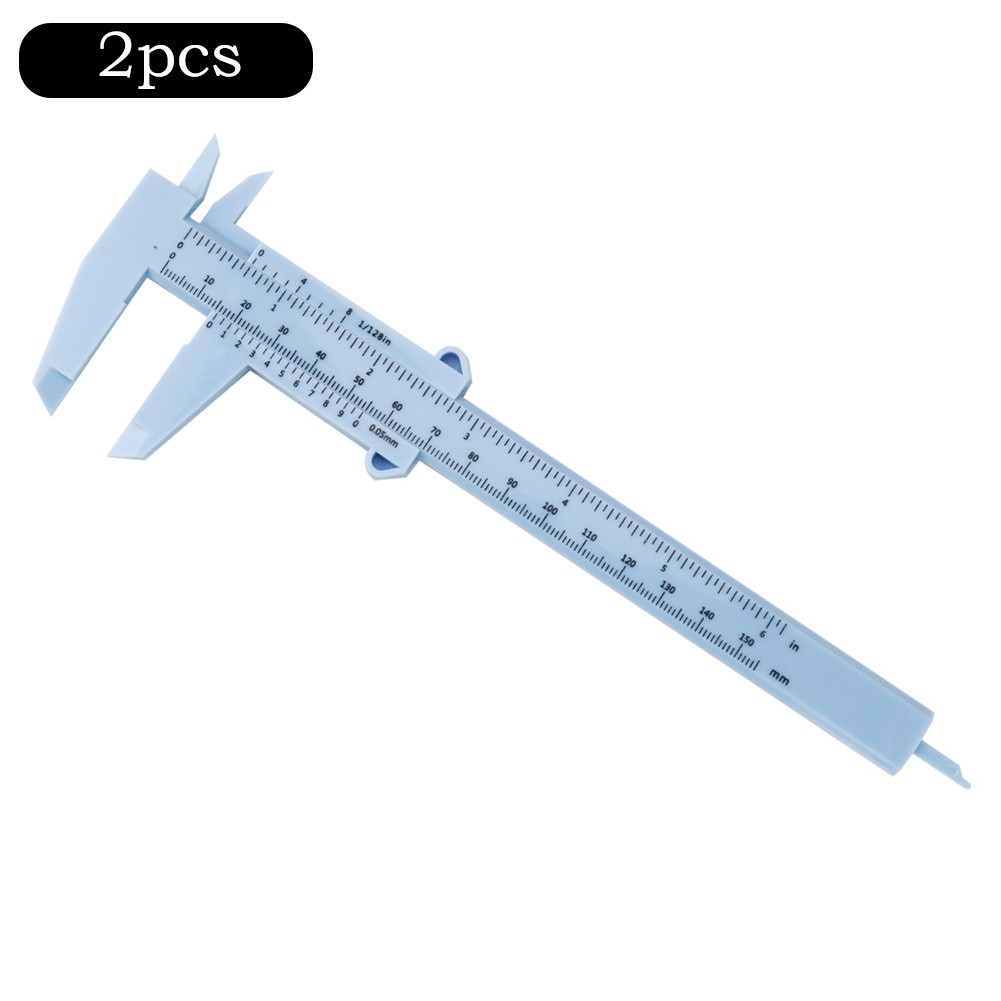 Lierteer 2PC 0-150mm Double Rule Scale Plastic Vernier Caliper Student ...