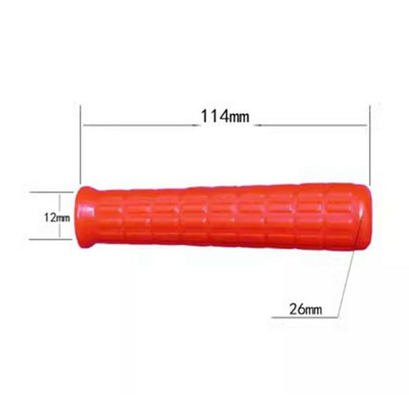 Lierteer 2Pcs Wheelbarrow Rubber Handles, Round Tubes Red Replacement Universal Handles