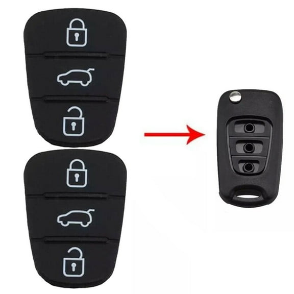 Lierteer 2x Remote Car 3 Buttons Key Fobs Case Rubber Shell Black For Hyundai I10/I20/I30
