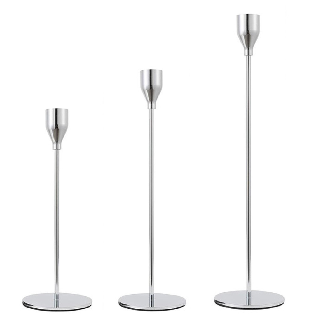 Lierteer 3 PCS Metal Candle Holders Stand Candlestick Pedestal For