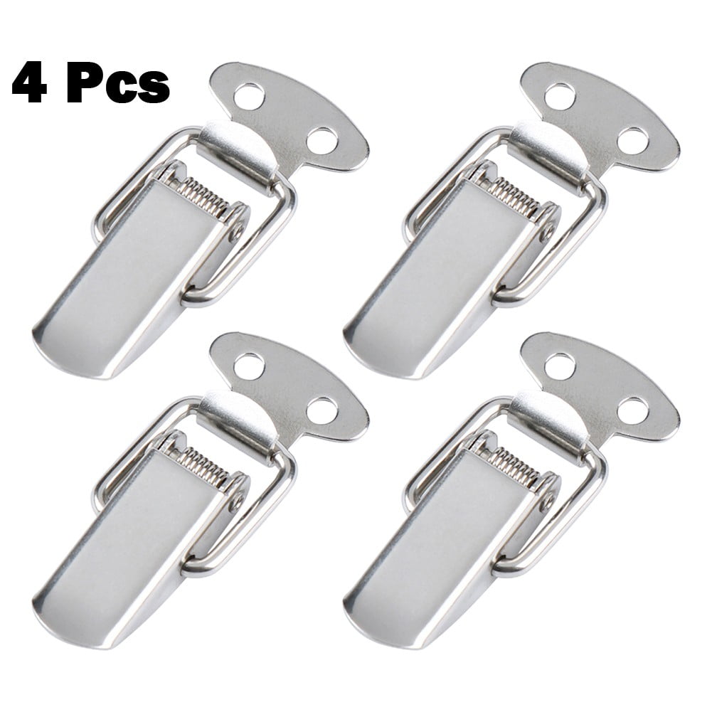4PCS Stainless Steel Spring Loaded Clamp Clip Case Box Latch Catch Toggle