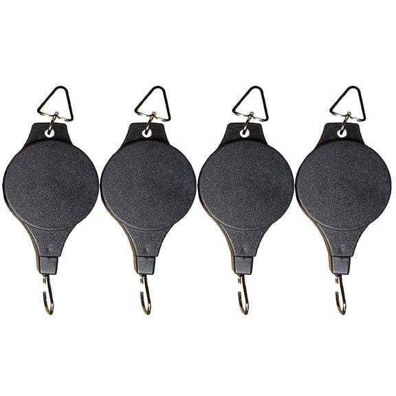Lierteer 4 Pack Plant Hook PulleyRetractable Plant Hanger Black /White Black