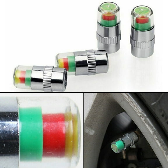 Lierteer 4PCS Car Auto Tire Pressure Test Monitor Valve Stem Cap Sensor Indicator
