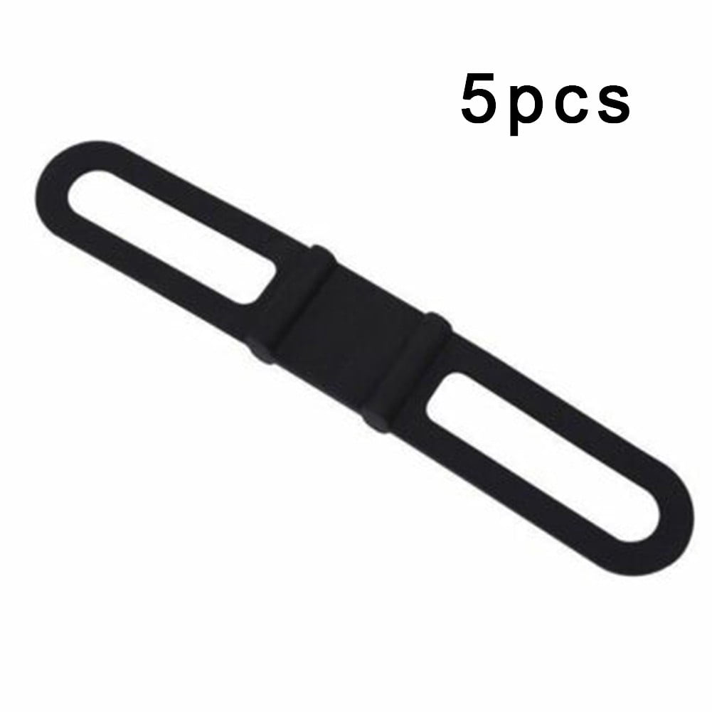 Lierteer 5 Pcs Bicycle Mountain Bike Light Strap High Elastic Silicone