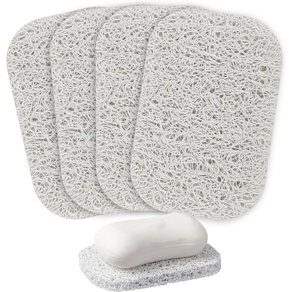 Lierteer 5PCS Shower Soap Bar Saver Lift Holder Dish Sponge Rack Tray Fast Dry Non-Slip