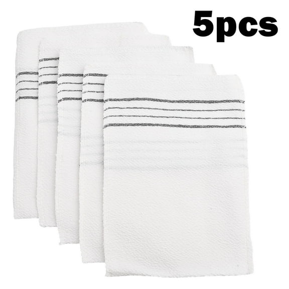 Lierteer 5Pcs Korean Italy Asian Exfoliating Bath Washcloth Body Scrub Shower Soft Towels White