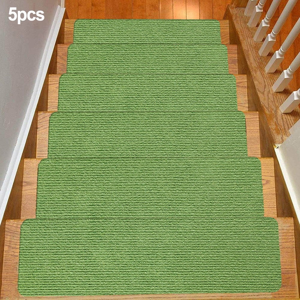 Green Stair Treads with Landing Mat - Tape-Free - 15 Pk