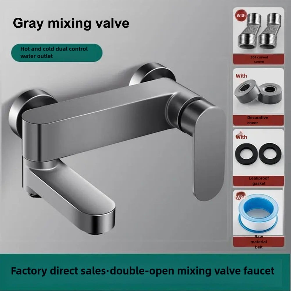 Lierteer Bathroom Swivel Tub Spout Hand Shower Wall Mounted Bath Faucets Bathtub Tap Gray