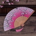thumbnail image 1 of Lierteer Cherry Blossom Fans Asian Wedding Favor Gift Party Reception Delicate Folding, 1 of 4