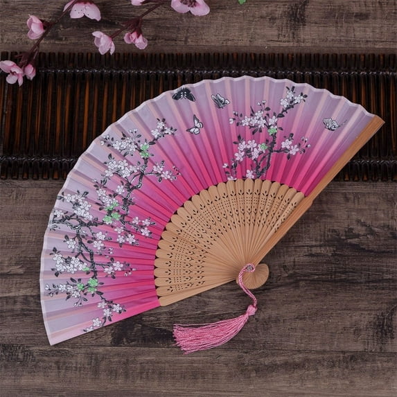 Lierteer Cherry Blossom Fans Asian Wedding Favor Gift Party Reception Delicate Folding