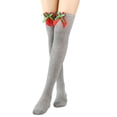 thumbnail image 1 of Lierteer Christmas Striped Long Stockings Bow Christmas Socks Ball Long Socks Fashion Women Soks Sexy Slim Long Soks Striped Hosiery 19, 1 of 9