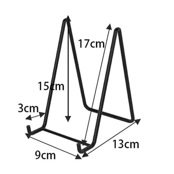 Lierteer Desktop Iron Display Stand Plate Holder Art Pictures Photo Frame Easel Brackets Black trumpet