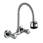 Lierteer Dual Handle Kitchen Faucet Wall-Mounted Two-Handle Sink Mixer 360  Rotatable
