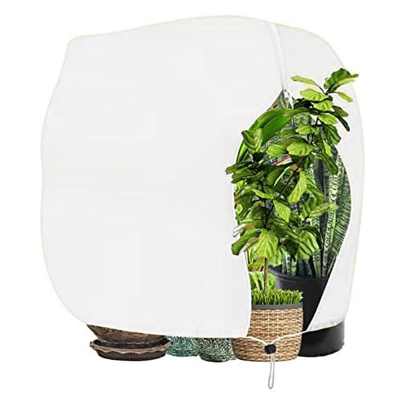 Lierteer Frost Protection Bag For Plants - Reusable, Breathable & Adjustable! Winter Weather Resilience Plant Cold Proof Cover white