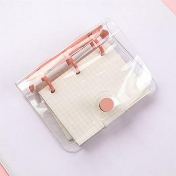 Lierteer Mini 3 Ring Binder Diary Hand Book Stationery Notebook And Journal Scrapbooking, Red