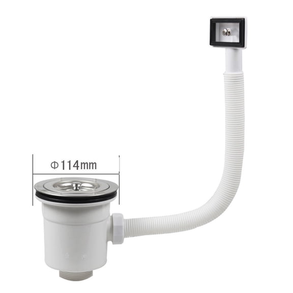 Lierteer Overflow Protection For Kitchen Sink Drain Strainer Assembly in Stainless Steel 114mm