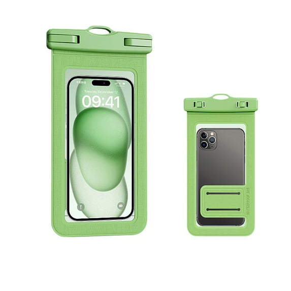 Lierteer PVC Waterproof Phone Pouch: Lightweight, Drop-Proof & Quick Snap Closure! light green