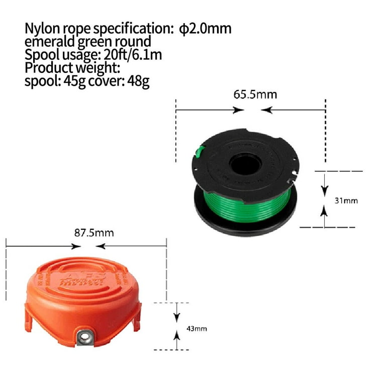 GH3000 Trimmer Replacement Spools Compatible with Black and Decker