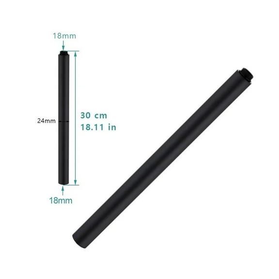 Lierteer Round Extension Bar Bathtub Shower System Bathroom Setup White Stainless Steel Material Versatile Installation Black