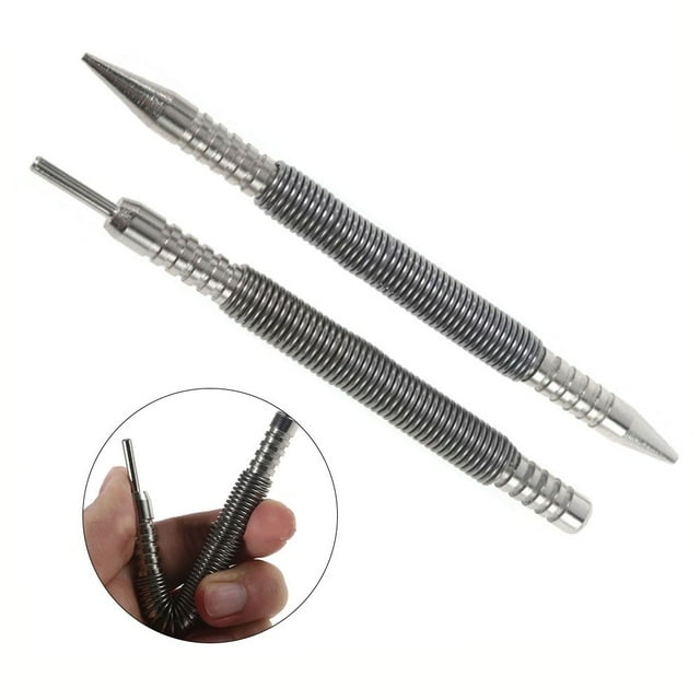 Lierteer Spring Tool Hammerless Nail Set Center Holes Punch Spring