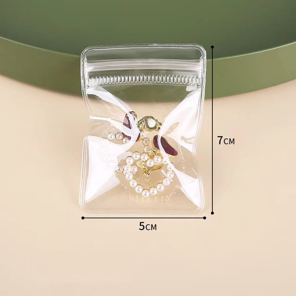 Lierteer Thickened transparent PVC earring jewelry storage sealed bag, self sealing bag 26 threads 5*7