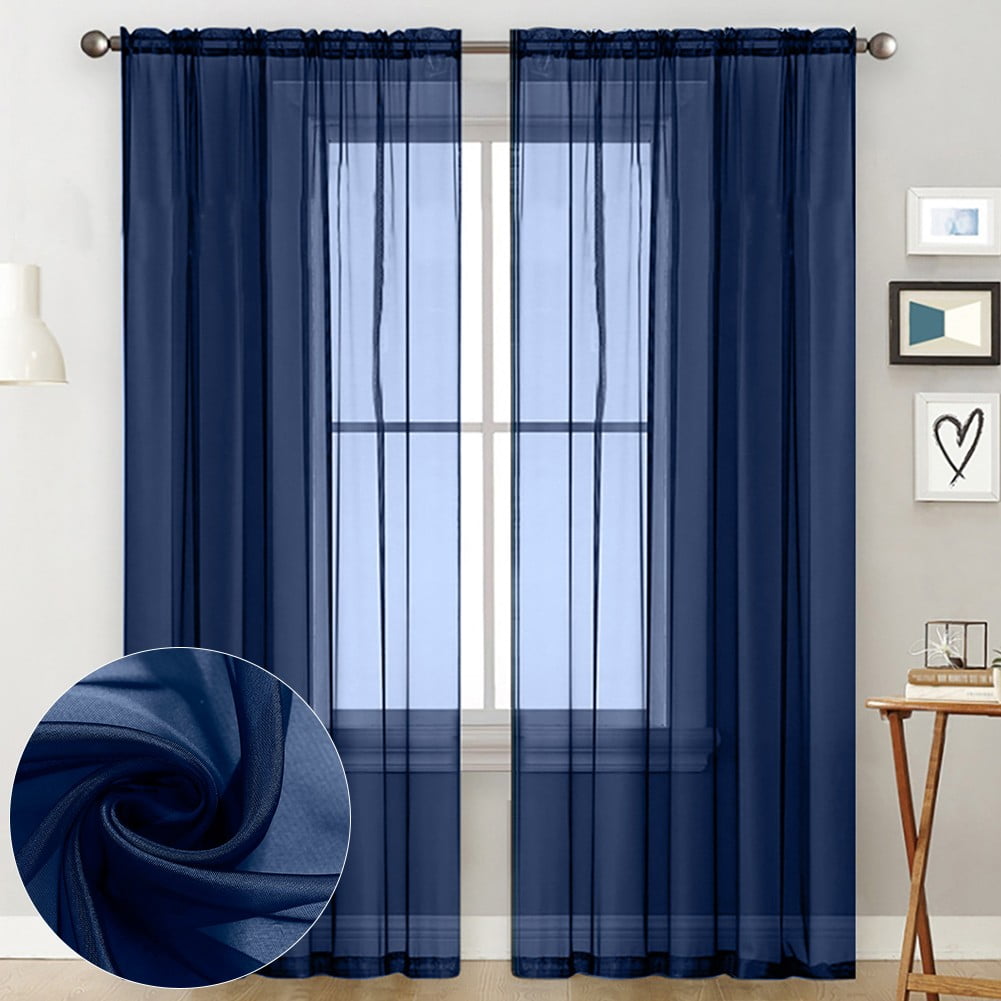 Lierteer Tulle Mesh Sheer Curtain Shutter Screening Yarn Voile Room Door Valance Drape