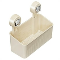 Lierteer Wall-Mounted Suction Cup Shower Rack Storage Basket Bathroom Organizer Shelves 1 Pc
