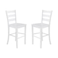 thumbnail image 1 of 2 Piece Bar Stool, Slatted Design Back, White, 1 of 5