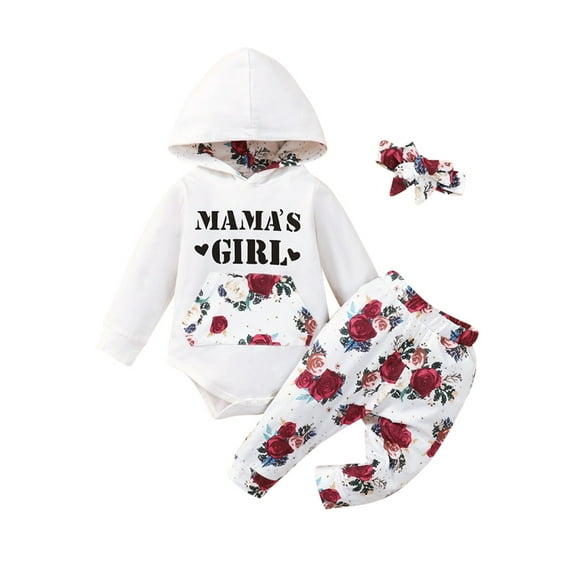 Lieserram Baby Girls Clothes 3 6 9 12 18 Months Long Sleeve Romper and Long Pants with Hat