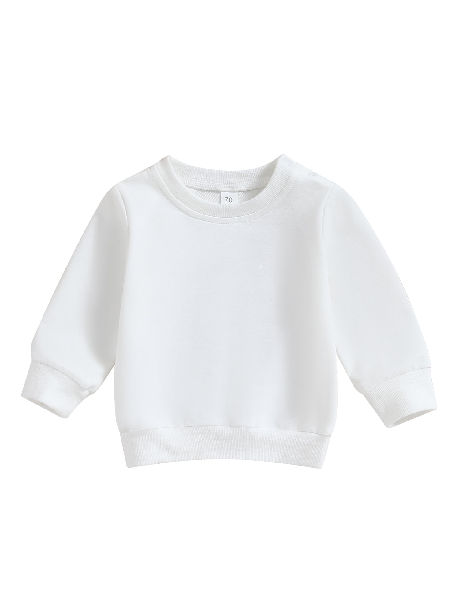 Unisex Toddler 2T White Fleece Sweatshirt with 60/40 Cotton