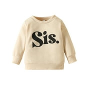 L&IESERRAM Lieserram Toddler Kids Girls Boys Sweatshirts 6M 12M 18M 24M 2T 3T 4T Letter Print Long Sleeve Hoodies Fall Winter Casual Pullovers Tops