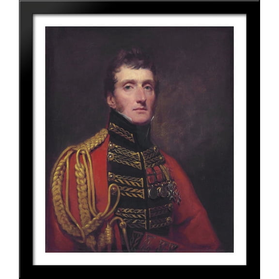 Lieutenant-General William Stuart 28x32 Large Black Wood Framed Print Art by Henry Raeburn