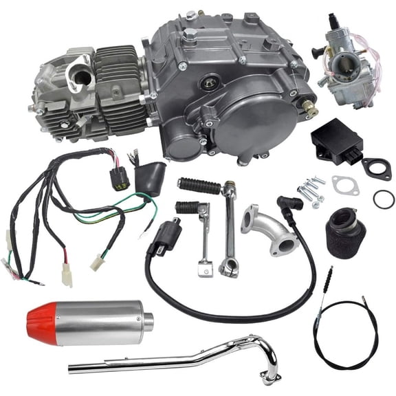 Lifan 150cc 4-Stroke Oil Cooled Racing Engine Motor and Gear Shift Lever Carburetor Wiring Harness Kit for XR50 CRF50 XR CRF 50 70 Dirt Pit Bike Motorcycle