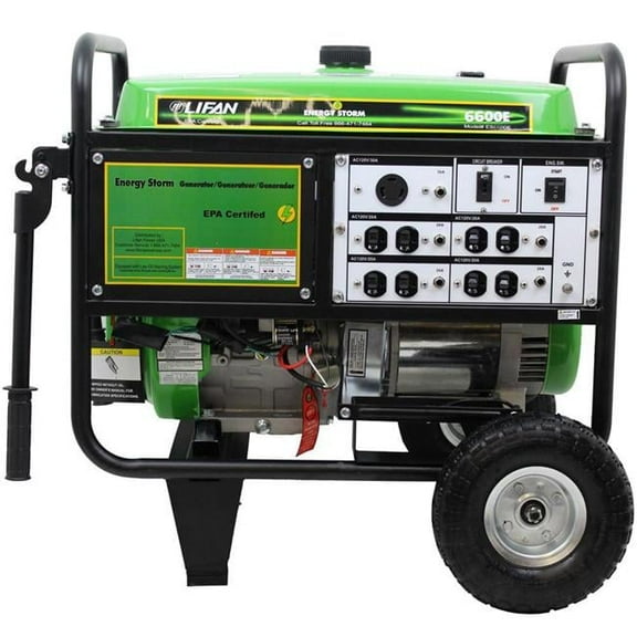 Lifan Energy Storm 6000W Electric Start Power Generator, AVR