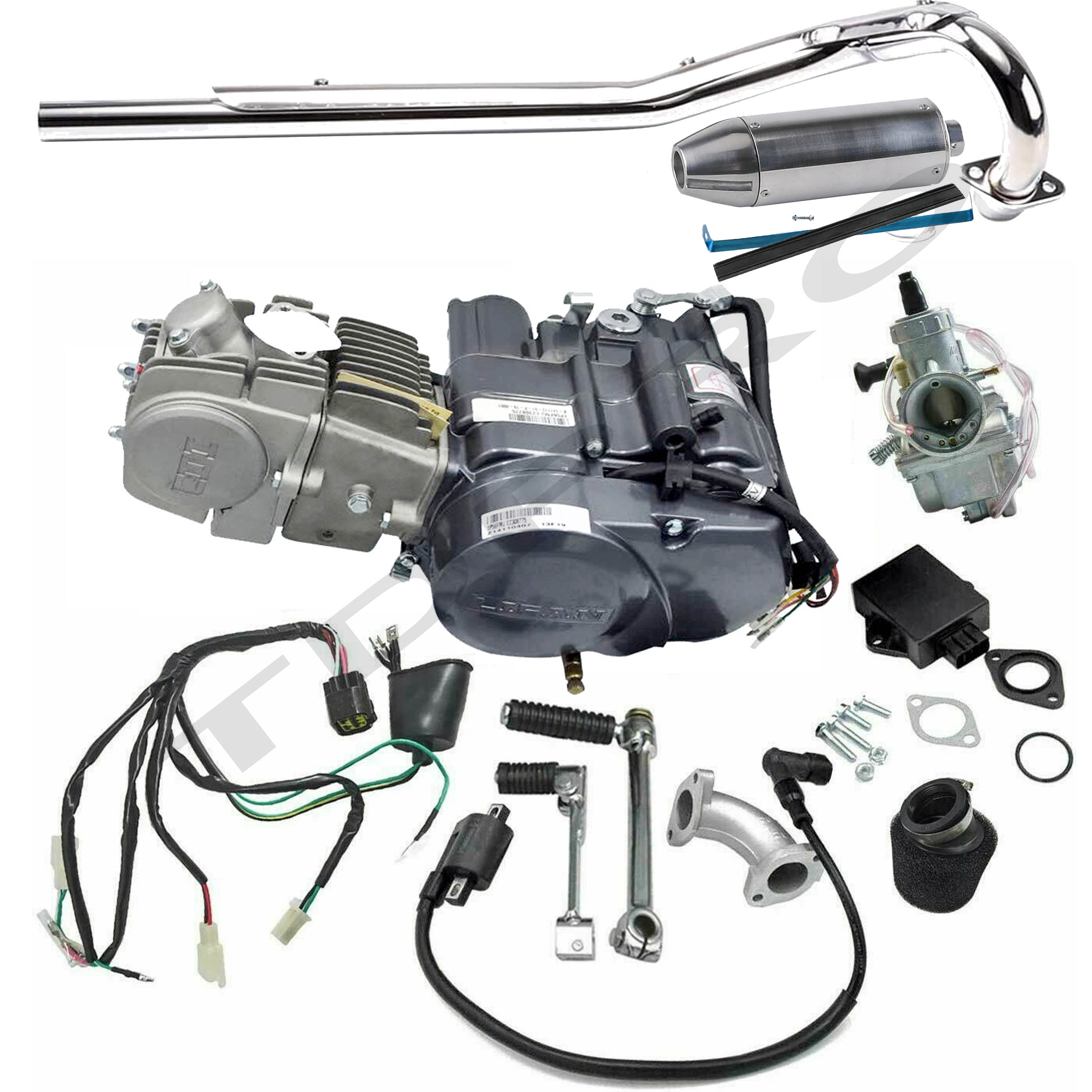 Lifan Engine 150cc 4 Stroke Oil Cooled Racing Engine Motor Carburetor Wiring Harness Kit for XR50 CRF50 XR CRF 50 70 CT70 CT90 ATC70 CRF110 SSR125 Dirt Pit Bike Motorcycle