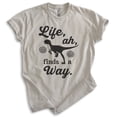 thumbnail image 1 of Life Ah Finds A Way Shirt, Unisex Women's Men's Shirt, Dinosaur Shirt, Movie Quote Shirt, Raptor Shirt, Light Silk Gray, XX-Large, 1 of 6