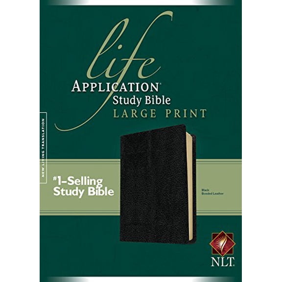 Pre-Owned NLT Life Application Study Bible Large Print Bonded Leather Black Paperback