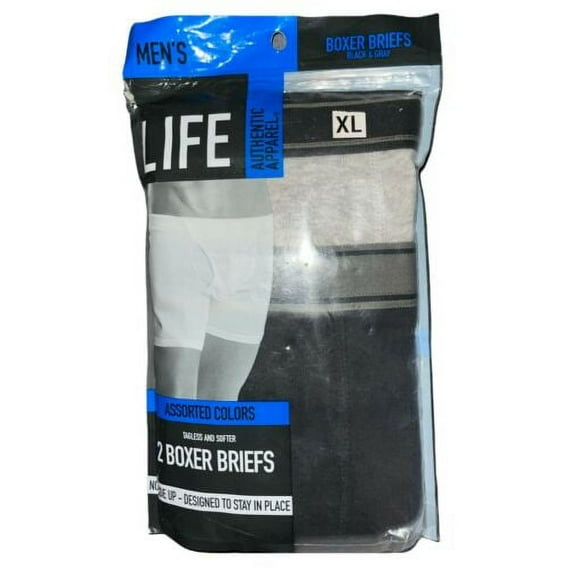 Life Authentic Apparel 2 Pack Men boxer briefs (Black & Gray)