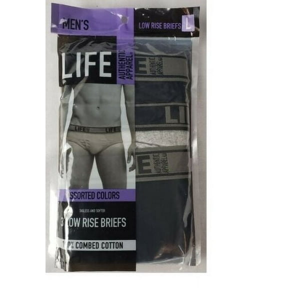 Life Authentic Apparel 3 pack Men Black & Gray Low Rise briefs