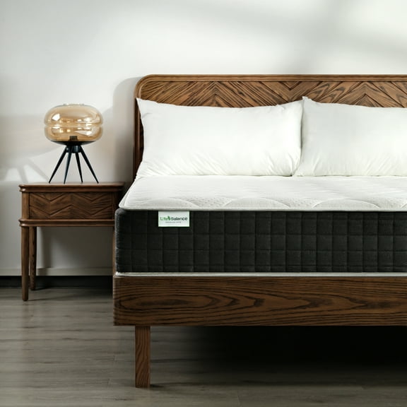 Life Balance Twin Size Mattresses 12 inch, Made in USA Hybrid Mattress in a Box with Individual Pocket Coils, Edge Support, Pressure & Pain Relief, Motion Isolation, Medium Feel, CertiPUR-US, CE-12-T