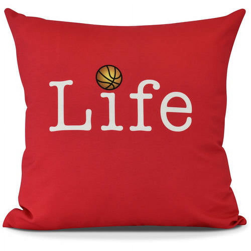 Life + Ball Word Print Outdoor Pillow