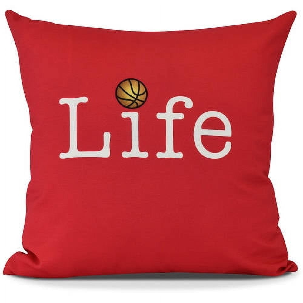 Life + Ball Word Print Pillow