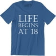 thumbnail image 1 of Life Begins At 18 BORN In 2001 Year of Legends 18th Birthday Gift Mens Tee Shirt, 1 of 4