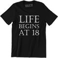 thumbnail image 1 of Life Begins At 18 BORN In 2001 Year of Legends 18th Birthday Gift Mens Tee Shirt, 1 of 4