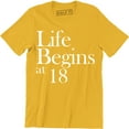 thumbnail image 1 of Life Begins At 18 BORN In 2001 Year of Legends 18th Birthday Gift Mens Tee, 1 of 4
