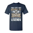 thumbnail image 1 of Life Begins At 60 1957 The Birth Of Legends Myth Funny DT Adult T-Shirt Tee, 1 of 2