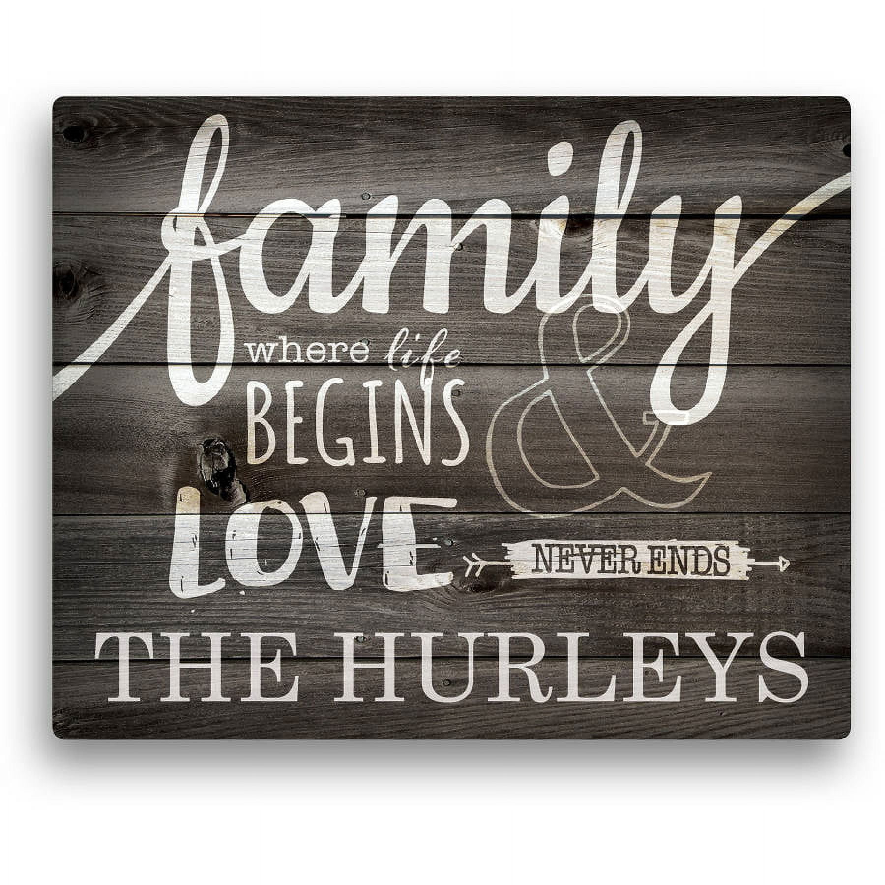 Life Begins with Family 16" x 20" Personalized Canvas
